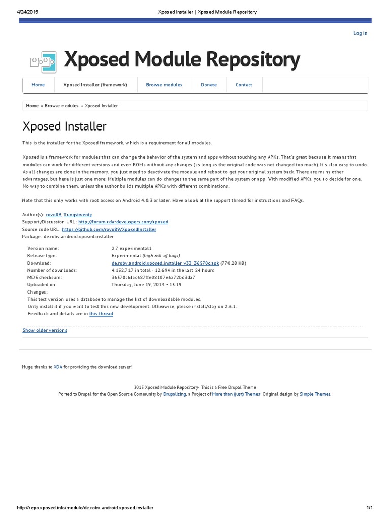 Xposed Installer - Xposed Module Repository | PDF | Software.