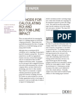Methods For Calculating Roi and Bottom-Line Impact: White Paper