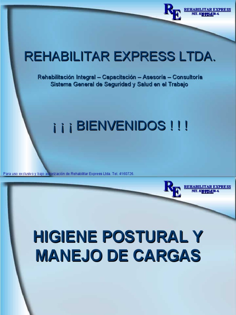 Higiene Postural y Manejo de Cargas | PDF | La columna vertebral ...