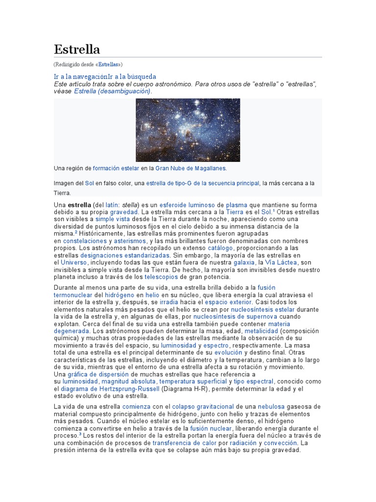 Información sobre las estrellas | PDF | Estrellas | Cielo
