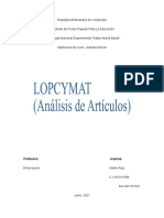 ANALISIS DE ARTICULOS DE LA LOPCYMAT