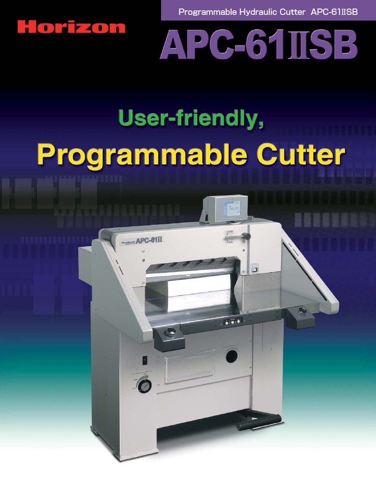 Horizon APC-61IISB Hydraulic Cutter | PDF | Touchscreen | Pressure