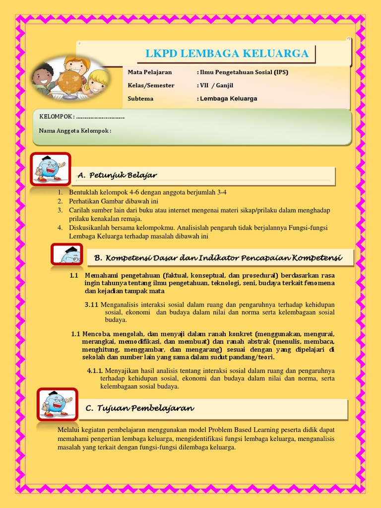 LKPD Lembaga Keluarga Kelas VII | PDF | Kesehatan Holistik | Sains ...
