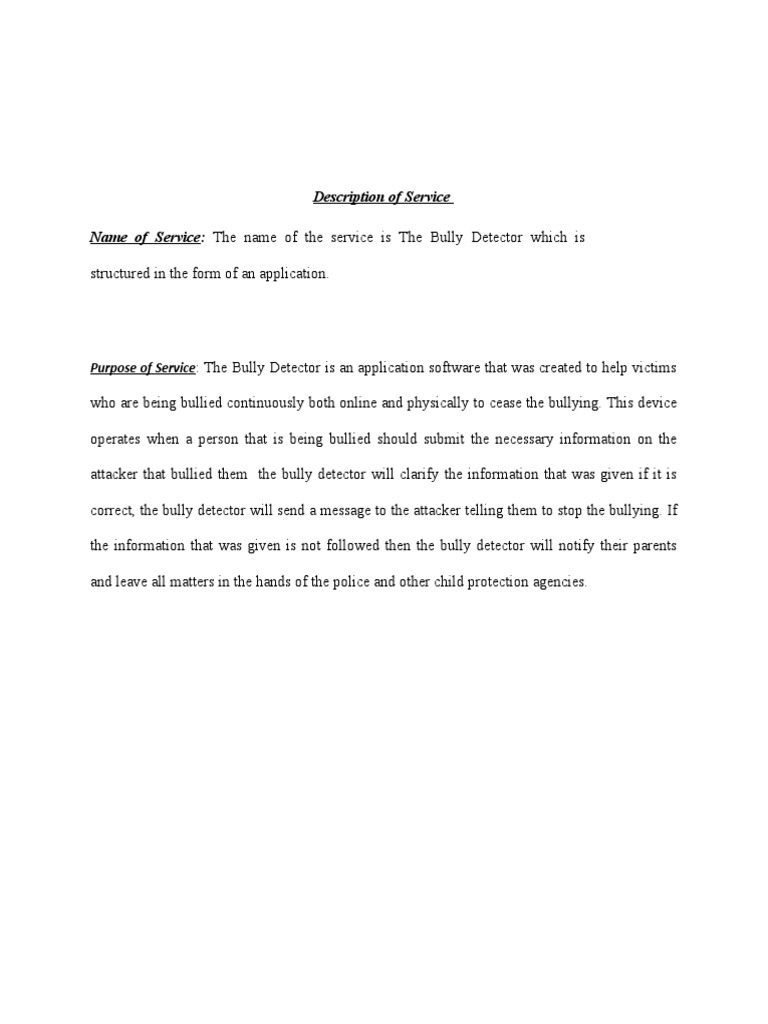 Bully Detector App: Combat Bullying Effectively | PDF | Survey ...