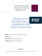 Otencion de La Aspirina Por Recriztalizacion