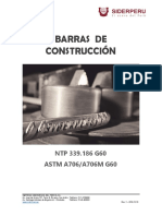 Barras de Construcción: NTP 339.186 G60 ASTM A706/A706M G60