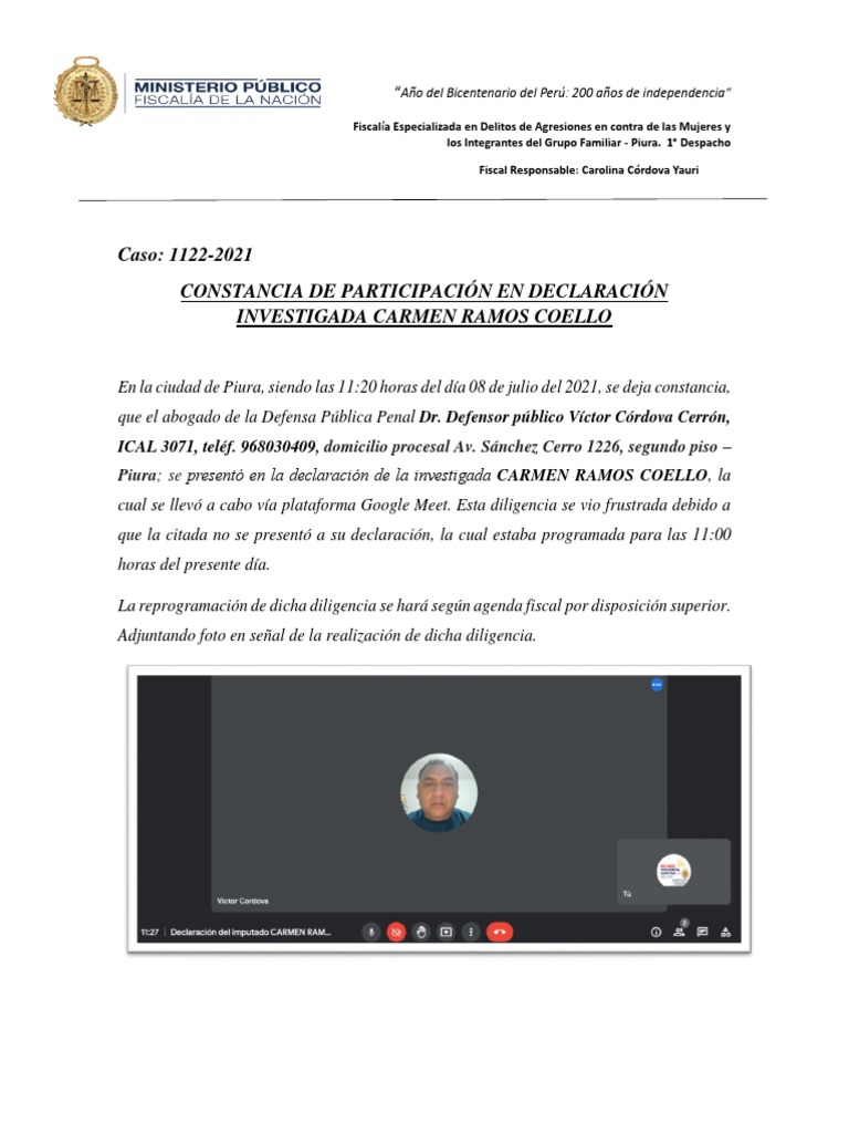 Constancia de Participación en Declaración | PDF
