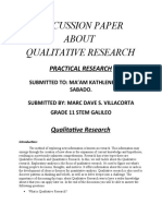 Discussion Paper About Qualitative Research