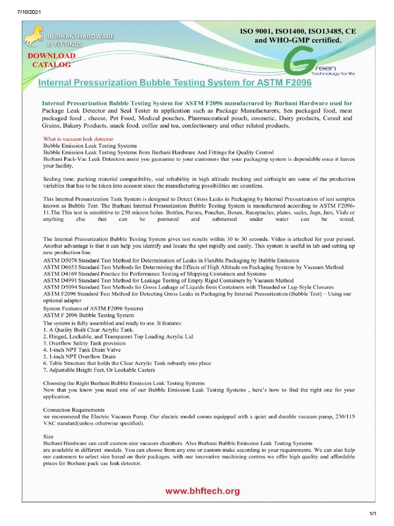 Leak Test Equipment PDF