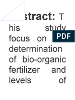 T His Study Focus On The Determination of Bio-Organic Fertilizer and Levels of
