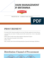 Supply Chain Management of Britannia: Presented By: Vaibhav Shah (31951)