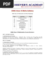 CBSE Class 10 Maths Syllabus: Units Unit Name Marks I II III IV V VI VII