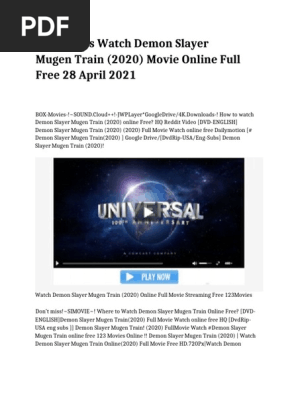 Demon Slayer Mugen Train Watch Online 28 April Pdf Blu Ray Dvd