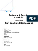Restaurant Opening Checklist IAuditor Sample Report