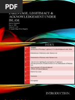 Parentage, Legitimacy & Acknowledgement Under Islam