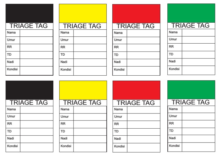 Triage Tag Data Pasien | PDF | Agama & Spiritualitas