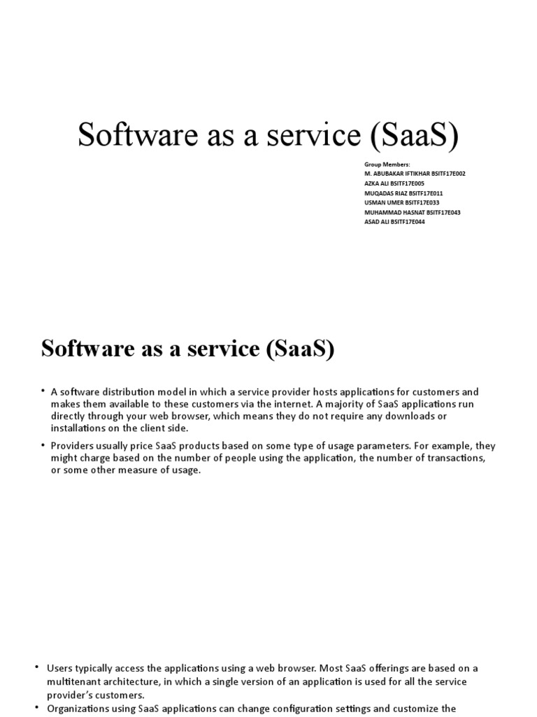 Software As A Service (Saas) | PDF | Software As A Service ...
