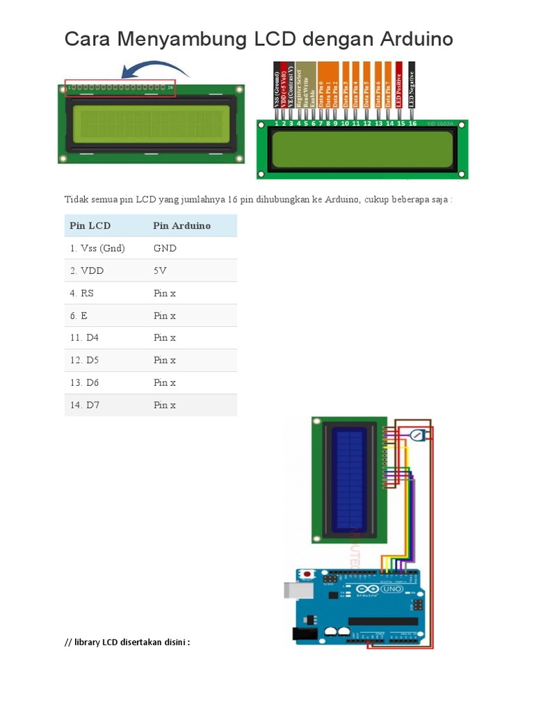 Sambungan LCD 16x2 dengan Arduino | PDF