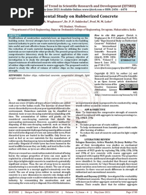 Experimental Study on Rubberized Concrete