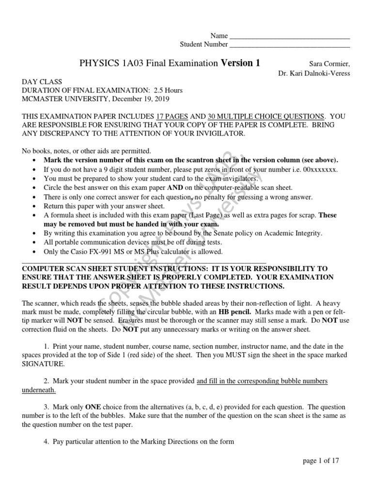 Final Exam Fall 2019 (With Answers) | PDF | Wavelength | Friction