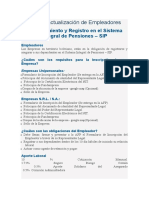 Registro y Actualización de Empleadores AFP PREVISION