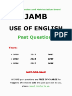 JAMB USE OF ENGLISH Past Questions (2010-2018