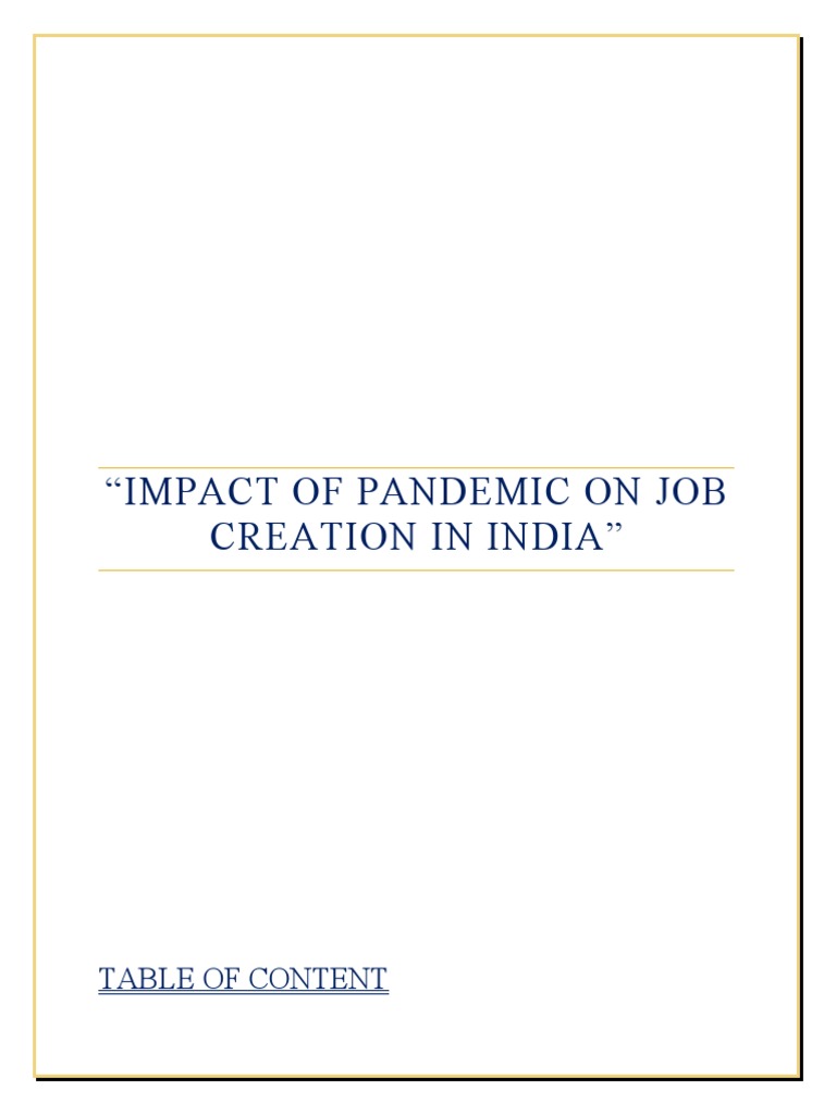 COVID-19's Impact on Indian Jobs | PDF | Unemployment | Social Science