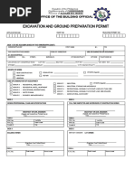 Excavation and Ground Preparation Permit: Office of The Building Official