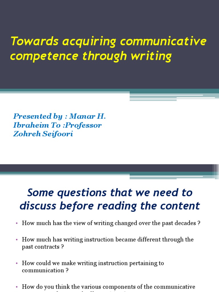 Enhancing Writing for Communicative Competence | PDF | Cross Cultural ...