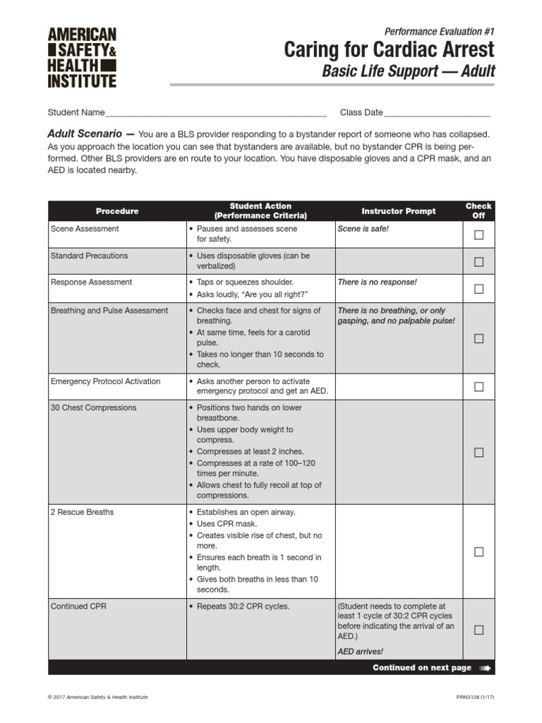 Caring For Cardiac Arrest: Basic Life Support - Adult | PDF ...