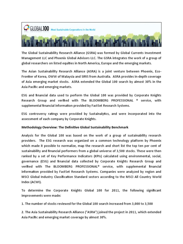 Global 100 Companies | PDF | Sustainability | Economies