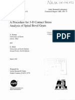 Analysis of Spiral Bevel Gears: A Procedure For 3-D Contact Stress