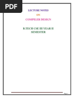 Compiler Design: B.Tech Cse Iii Year Ii Semester