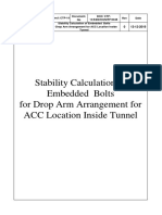 Stability Calculation of Embedded Bolts For Drop Arm Arrangement For ACC Location Inside Tunnel