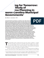 Preparing For Tomorrow: A Case Study of Workforce Planning in North Carolina Municipal Governments
