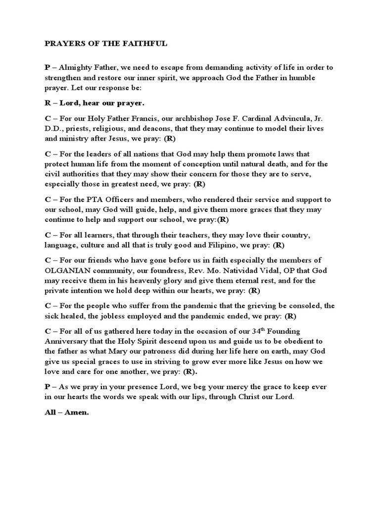 Prayers of The Faithful (Foundation) PDF