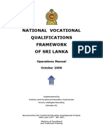 National Vocational Qualifications Framework of Sri Lanka: Operations Manual October 2009