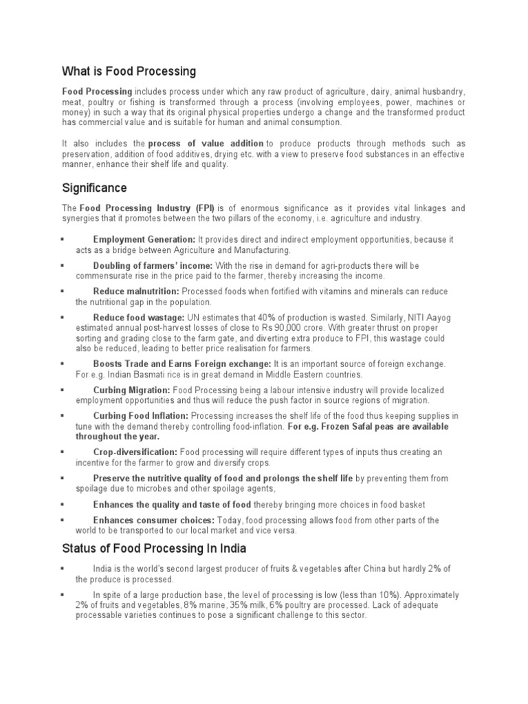 What Is Food Processing PDF Food Processing Foods