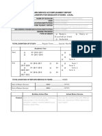 Return Service Accomplishment Report