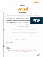 UNISEL - Industrial Training Log Book - Plead Form Section F
