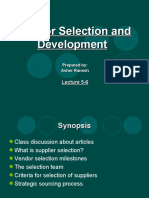 Vendor Selection and Development