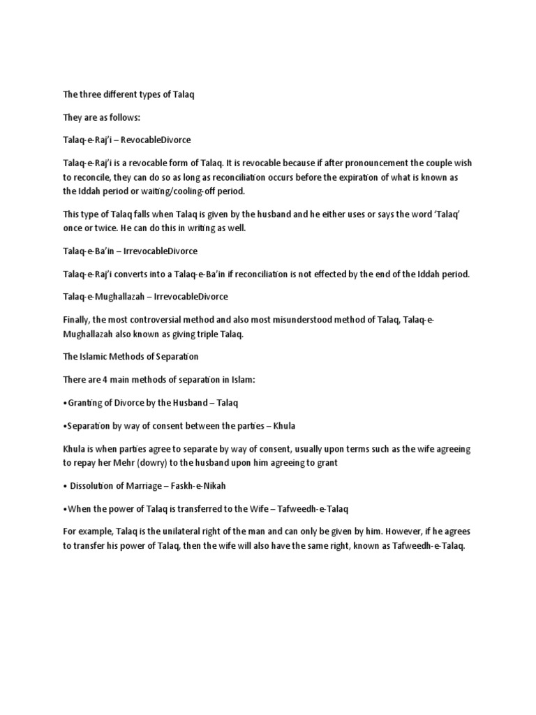 (Talaq) Divorce in Islam | PDF