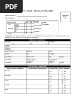 Applicant Information Sheet