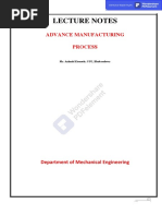 Lecture Notes: Advance Manufacturing Process