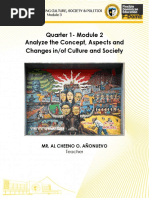 Quarter 1-Module 2 Analyze The Concept, Aspects and Changes In/of Culture and Society