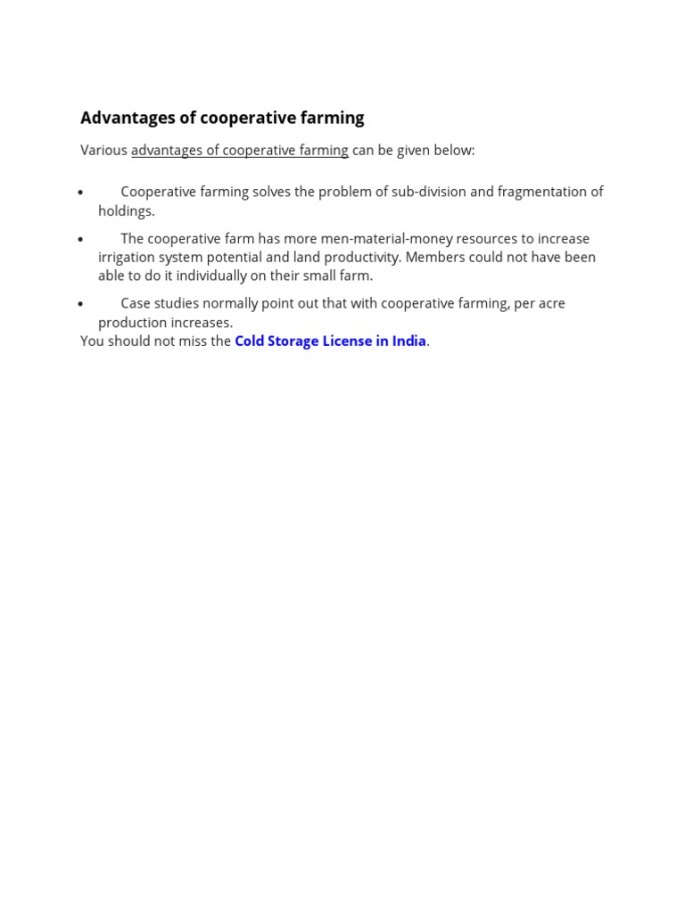 Advantages of Cooperative Farming | PDF | Cooperative | Farms