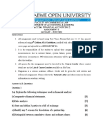 Faculty of Commerce & Law Department of Accounting & Auditing Bacc106: Financial Accounting 2 Assignment 1 January - June 2021 Instructions