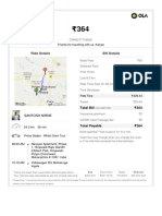 Ola ride receipt from Narayan Apartment to Volkswagen Rd