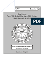 Core Course Paper VIII - British Literature: 18th Century Study Material: Unit 1-5