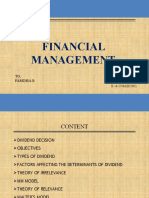Financial Management: TO, Faridha.R